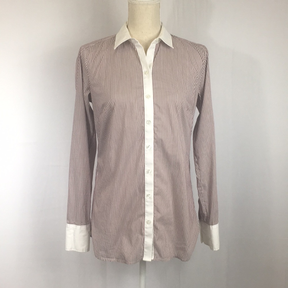 Ann Taylor Striped Button Up Shirt